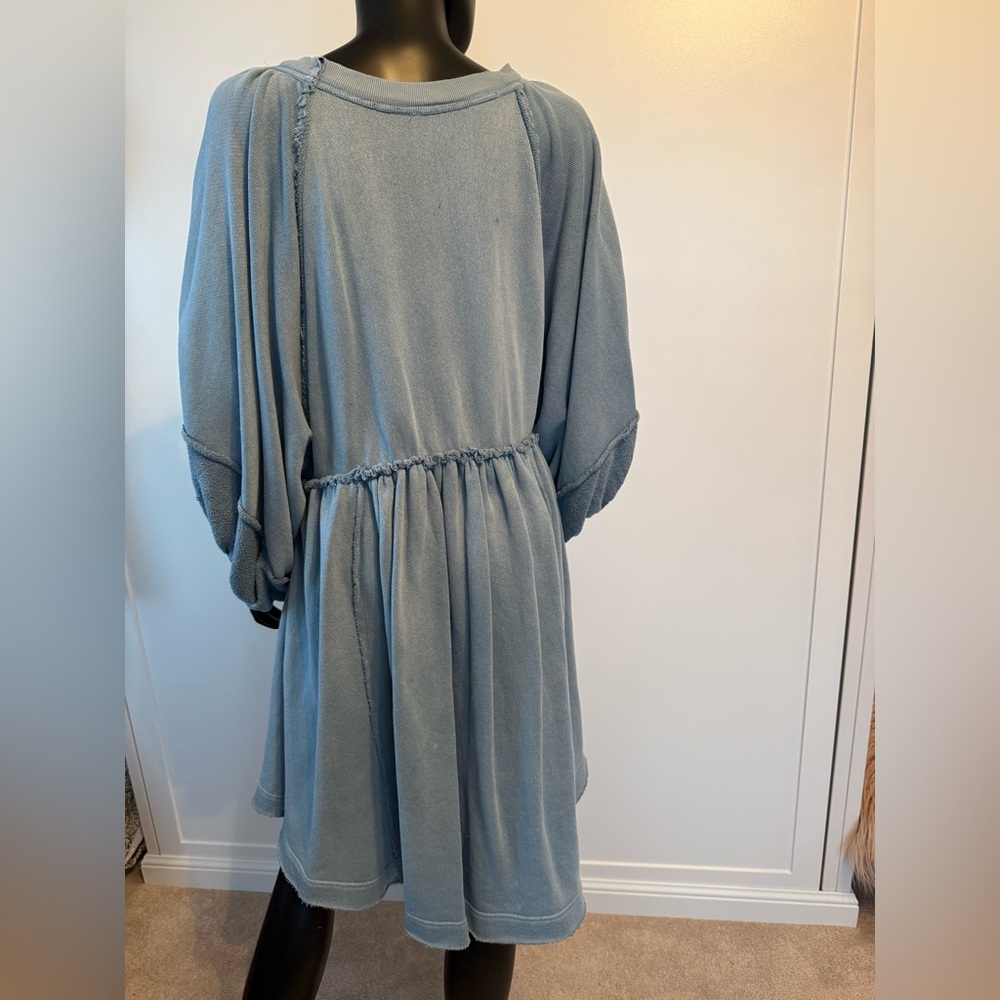 Chic Light Blue Women's Tunic Dress - Picture 7 of 9